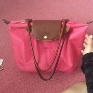 Hot pink Longchamp tote